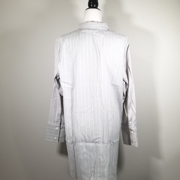 A Point Women's Stripped & Solid Button Down Shirt Dress Size L - Picture 5 of 9